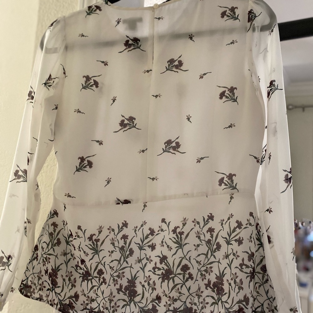 Blouse with purple flowers
